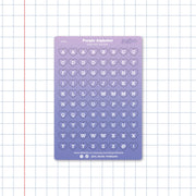 Purple Alphabet Heart Planner Sticker