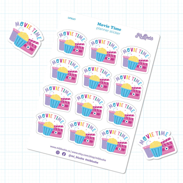 Movie Time Planner Sticker