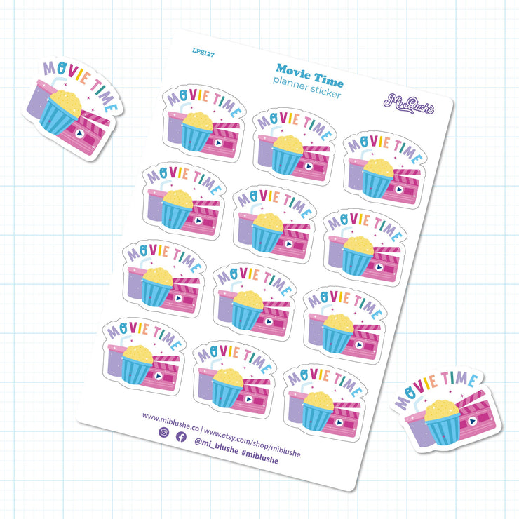 Movie Time Planner Sticker