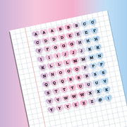 Pastel Alphabet Heart Planner Sticker