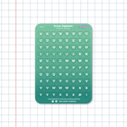 Green Alphabet Heart Planner Sticker