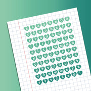 Green Alphabet Heart Planner Sticker