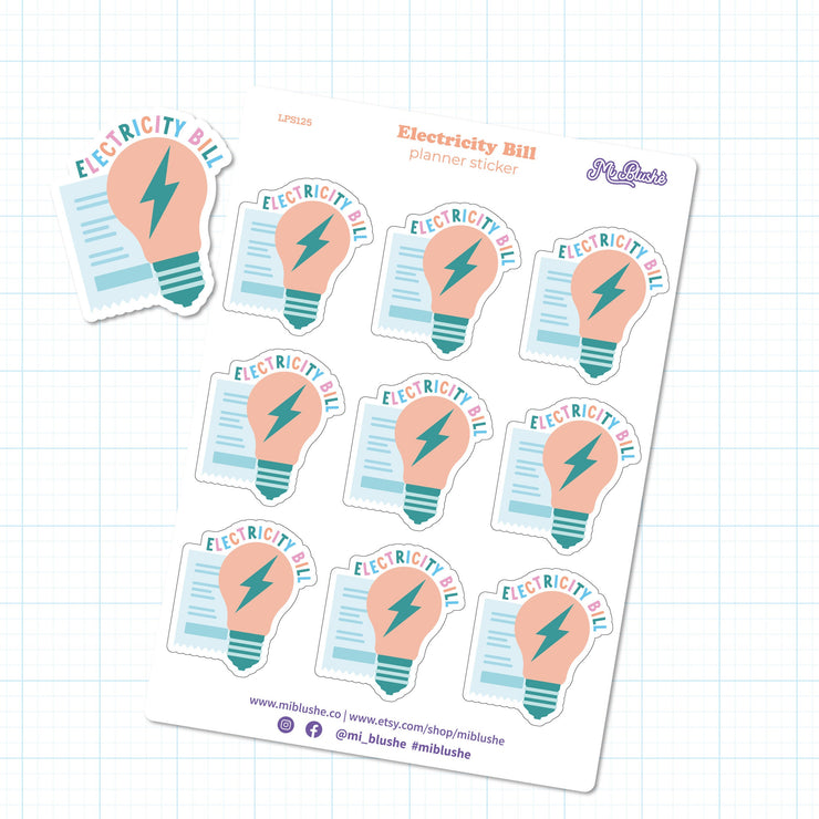Electricity Bill Planner Sticker