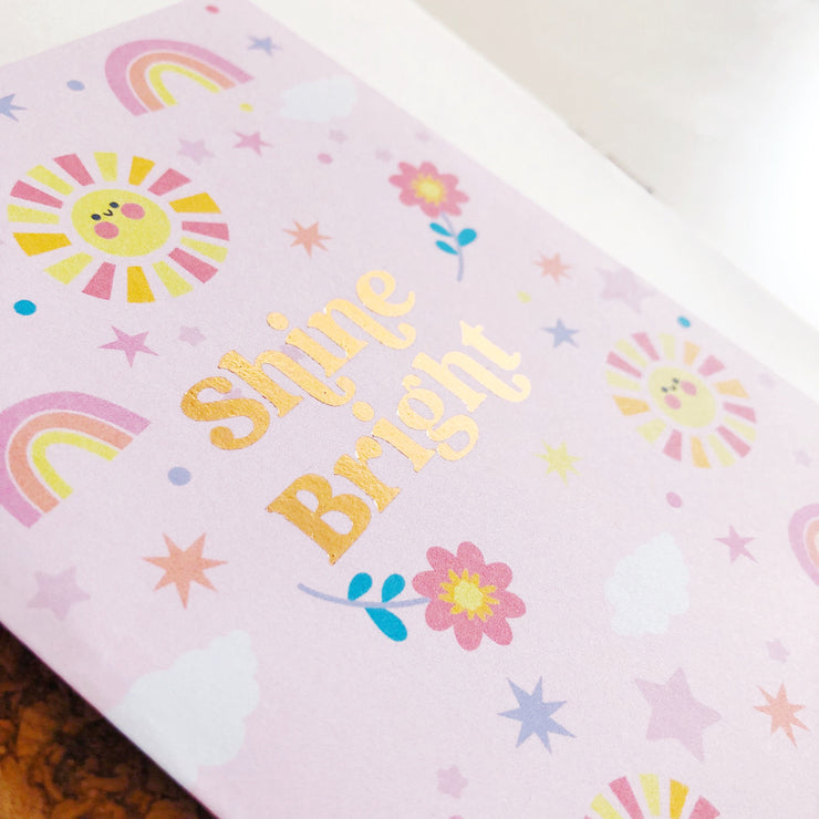 Shine Bright Rose Gold Pink Greeting Card