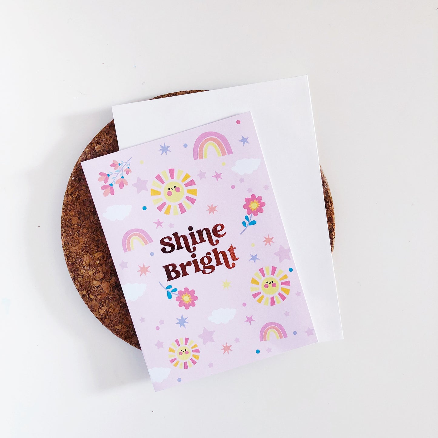 Shine Bright Rose Gold Pink Greeting Card
