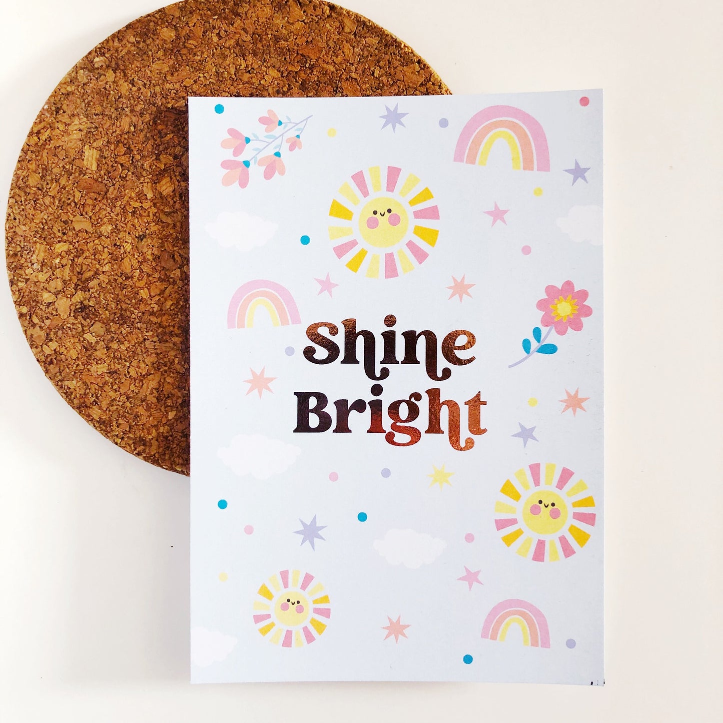 Shine Bright Rose Gold Foil Art Print