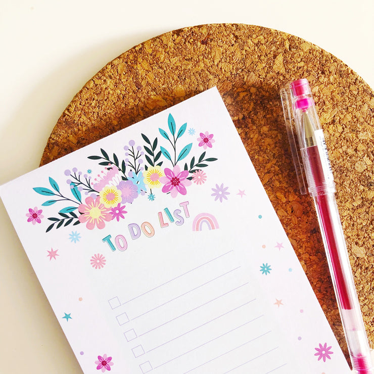 To Do List Floral Notepad