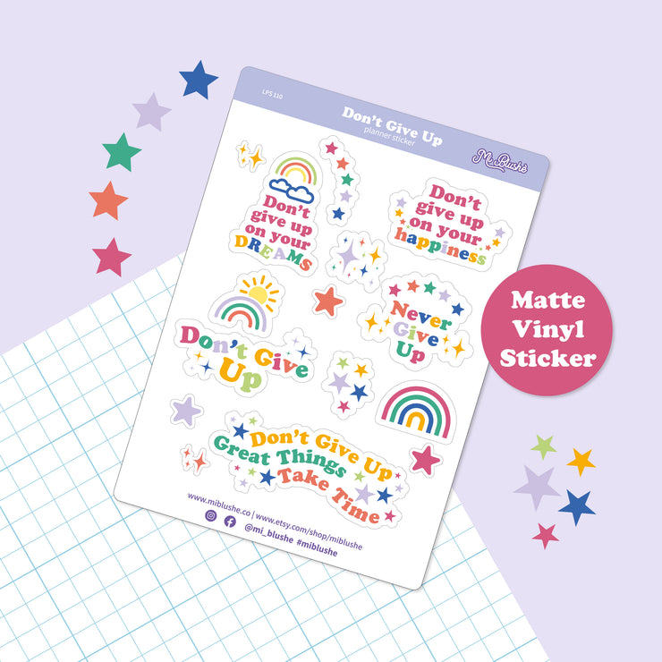 Don't Give Up Planner Sticker