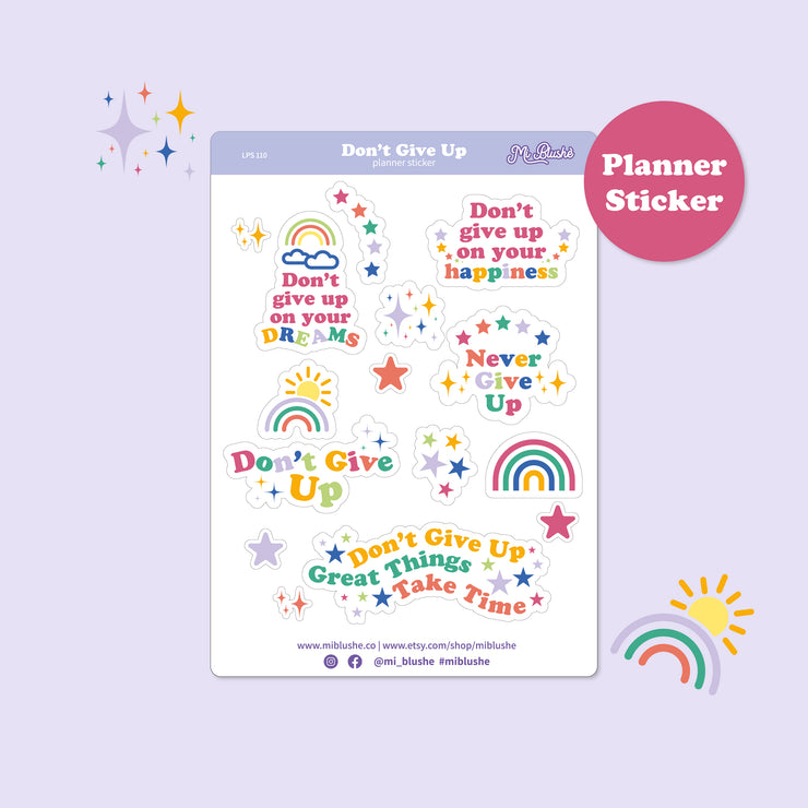 Don't Give Up Planner Sticker