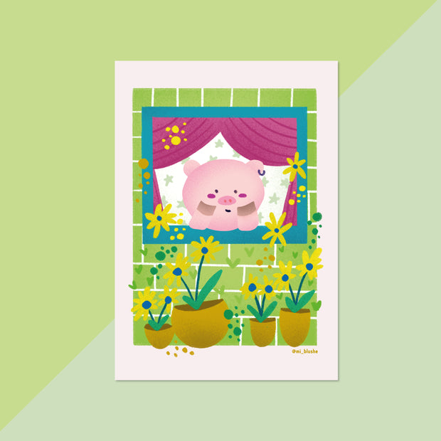 Piggy at Home Art Print