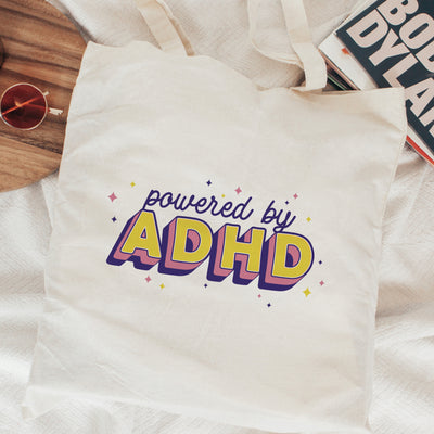 Powered by ADHD Tote Bag